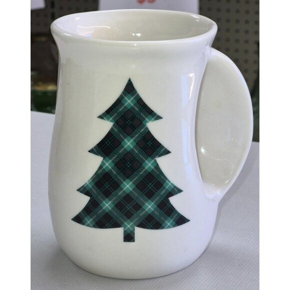 Ceramic Holiday Plaid Tree Mug 14oz Giftcraft Microwave & Dishwasher Safe - Picture 3 of 6